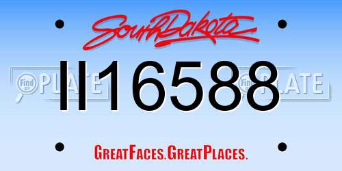 II16588 South Dakota License Plate