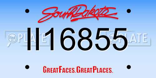 II16855 South Dakota License Plate