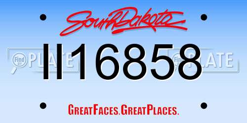 II16858 South Dakota License Plate