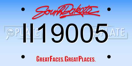 II19005 South Dakota License Plate