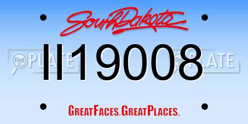 II19008 South Dakota License Plate