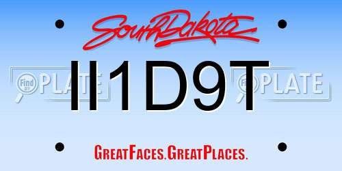 II1D9T South Dakota License Plate