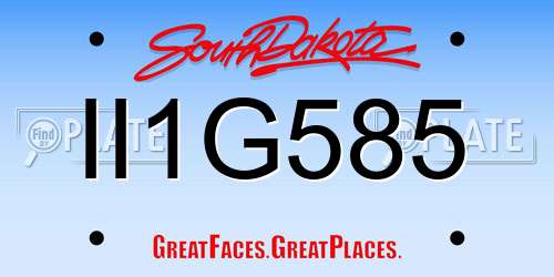 II1G585 South Dakota License Plate
