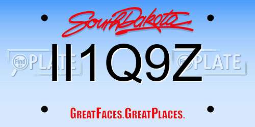 II1Q9Z South Dakota License Plate