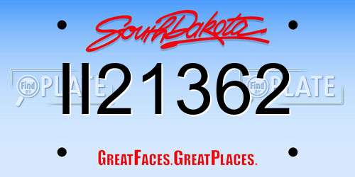 II21362 South Dakota License Plate