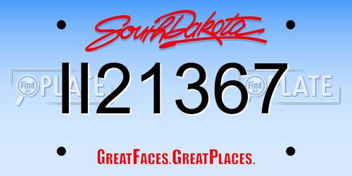 II21367 South Dakota License Plate