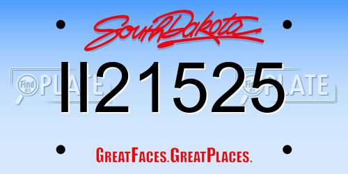 II21525 South Dakota License Plate