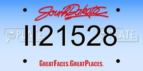 II21528 South Dakota License Plate