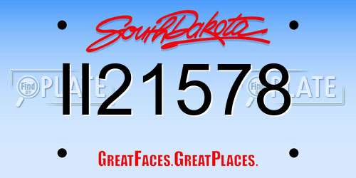 II21578 South Dakota License Plate