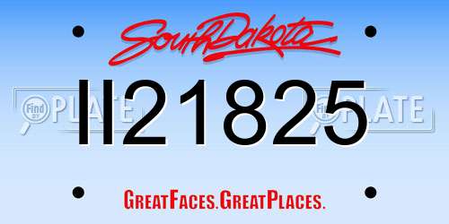 II21825 South Dakota License Plate