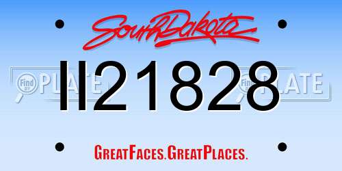 II21828 South Dakota License Plate
