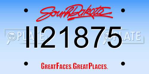 II21875 South Dakota License Plate
