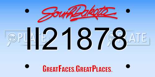 II21878 South Dakota License Plate