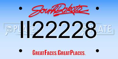 II22228 South Dakota License Plate