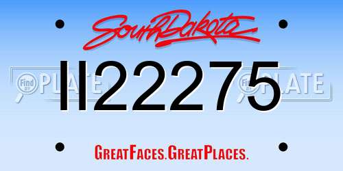 II22275 South Dakota License Plate