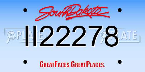 II22278 South Dakota License Plate