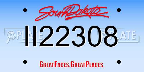 II22308 South Dakota License Plate