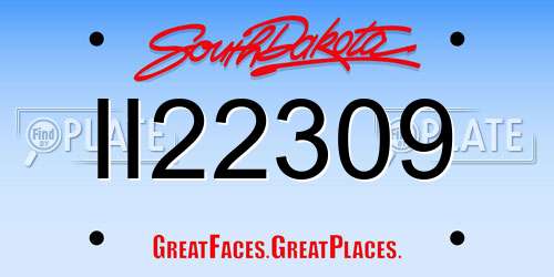 II22309 South Dakota License Plate