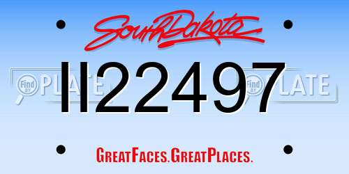 II22497 South Dakota License Plate