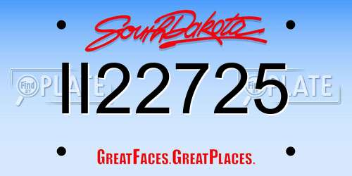 II22725 South Dakota License Plate