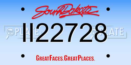 II22728 South Dakota License Plate