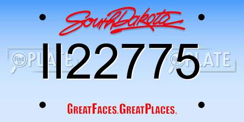 II22775 South Dakota License Plate