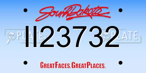 II23732 South Dakota License Plate