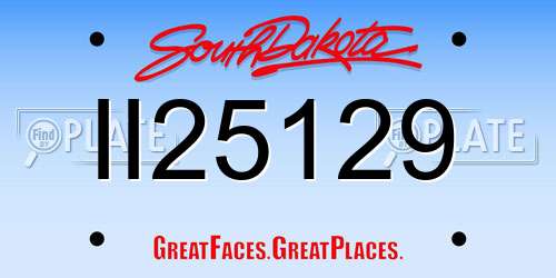 II25129 South Dakota License Plate