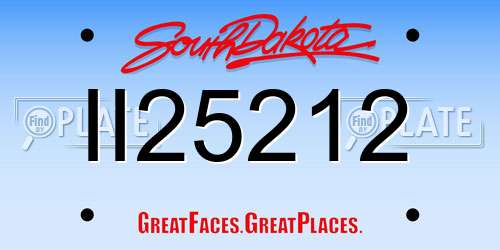 II25212 South Dakota License Plate