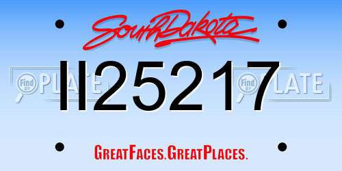 II25217 South Dakota License Plate