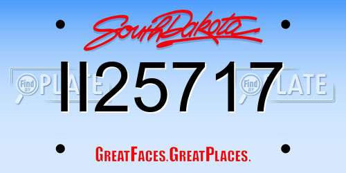 II25717 South Dakota License Plate