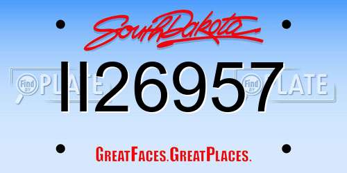 II26957 South Dakota License Plate