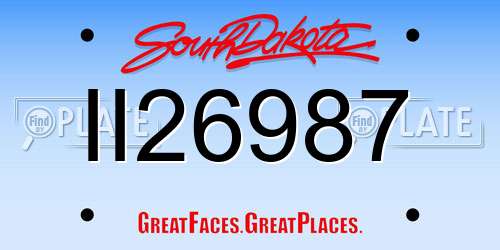 II26987 South Dakota License Plate