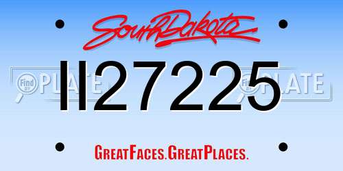 II27225 South Dakota License Plate