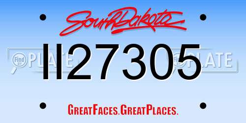 II27305 South Dakota License Plate