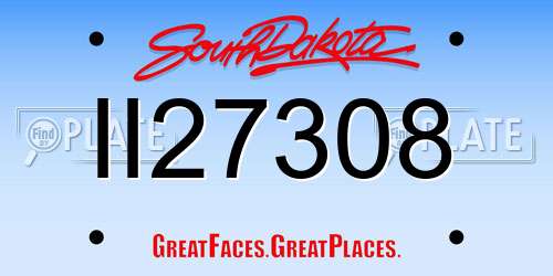 II27308 South Dakota License Plate