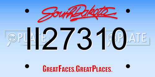 II27310 South Dakota License Plate