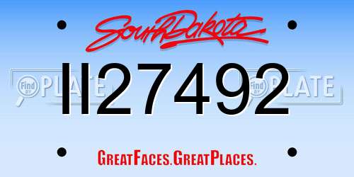 II27492 South Dakota License Plate