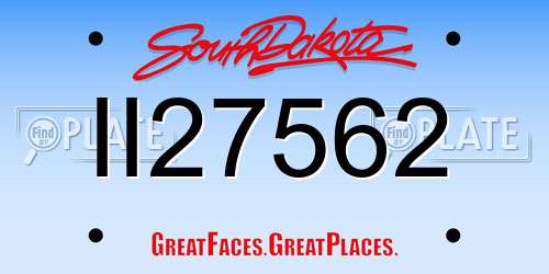 II27562 South Dakota License Plate