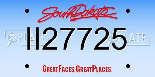 II27725 South Dakota License Plate