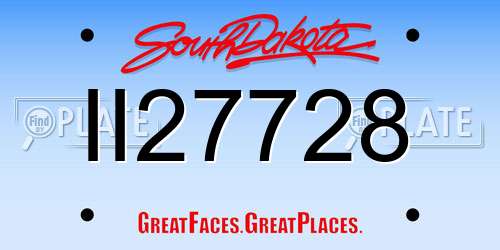II27728 South Dakota License Plate