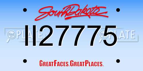II27775 South Dakota License Plate