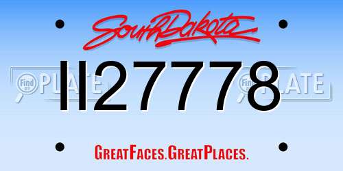 II27778 South Dakota License Plate