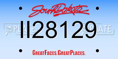 II28129 South Dakota License Plate
