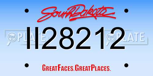 II28212 South Dakota License Plate