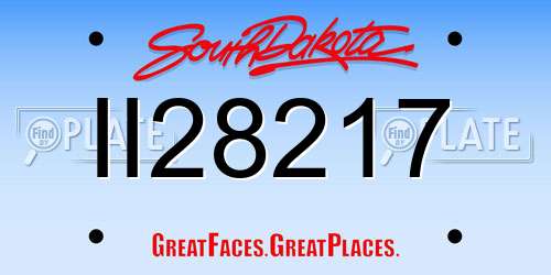 II28217 South Dakota License Plate