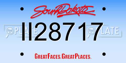 II28717 South Dakota License Plate