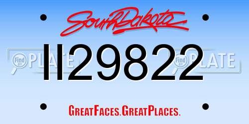 II29822 South Dakota License Plate