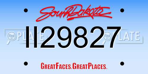 II29827 South Dakota License Plate