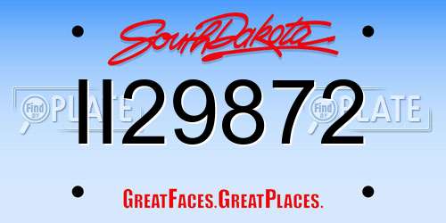 II29872 South Dakota License Plate